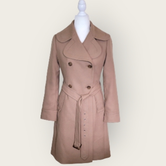 Banana Republic Jackets & Blazers - Banana Republic Womens Wool Blend Belted Double Brested Size XS Camel Rn54023